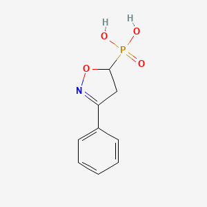 molecular formula C9H10NO4P B1215306 3-Phenyl-2-isoxazoline-5-phosphonic acid CAS No. 58144-61-9