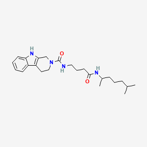 molecular formula C24H36N4O2 B12153089 N-{4-[(6-methylheptan-2-yl)amino]-4-oxobutyl}-1,3,4,9-tetrahydro-2H-beta-carboline-2-carboxamide 