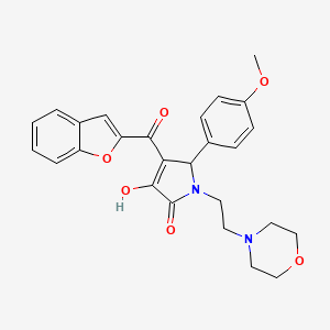 molecular formula C26H26N2O6 B12153125 4-(Benzo[d]furan-2-ylcarbonyl)-3-hydroxy-5-(4-methoxyphenyl)-1-(2-morpholin-4-ylethyl)-3-pyrrolin-2-one 