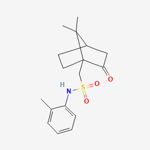 molecular formula C17H23NO3S B12153141 1-{7,7-dimethyl-2-oxobicyclo[2.2.1]heptan-1-yl}-N-(2-methylphenyl)methanesulfonamide 