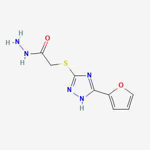 molecular formula C8H9N5O2S B1215315 alpha-(5-(2-Furyl)-1,2,4-triazol-3-ylthio)acethydrazide CAS No. 30502-39-7