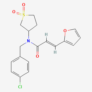 molecular formula C18H18ClNO4S B12153194 (2E)-N-(4-chlorobenzyl)-N-(1,1-dioxidotetrahydrothiophen-3-yl)-3-(furan-2-yl)prop-2-enamide CAS No. 578763-16-3