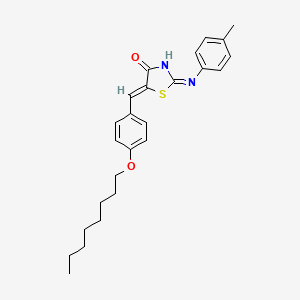 molecular formula C25H30N2O2S B12153231 (2E,5Z)-2-[(4-methylphenyl)imino]-5-[4-(octyloxy)benzylidene]-1,3-thiazolidin-4-one 