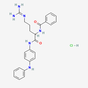 molecular formula C25H29ClN6O2 B1215324 Benzoylarginine p-aminodiphenylamide CAS No. 73909-64-5