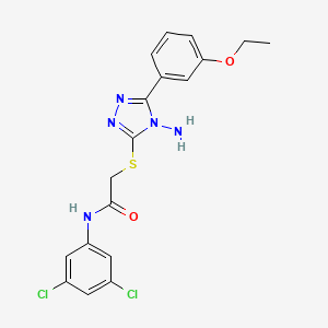 molecular formula C18H17Cl2N5O2S B12153242 2-[4-amino-5-(3-ethoxyphenyl)(1,2,4-triazol-3-ylthio)]-N-(3,5-dichlorophenyl)a cetamide 