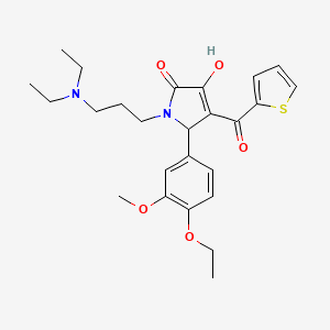 molecular formula C25H32N2O5S B12153257 1-[3-(Diethylamino)propyl]-5-(4-ethoxy-3-methoxyphenyl)-3-hydroxy-4-(2-thienyl carbonyl)-3-pyrrolin-2-one 
