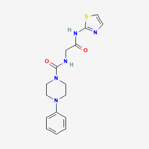 molecular formula C16H19N5O2S B12153441 N-[2-oxo-2-(1,3-thiazol-2-ylamino)ethyl]-4-phenylpiperazine-1-carboxamide 