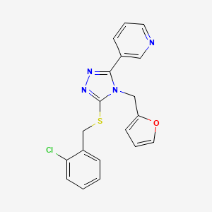 molecular formula C19H15ClN4OS B12153454 3-[(2-Chlorophenyl)methylthio]-4-(2-furylmethyl)-5-(3-pyridyl)-1,2,4-triazole 