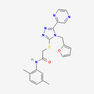 molecular formula C21H20N6O2S B12153516 N-(2,5-dimethylphenyl)-2-{[4-(furan-2-ylmethyl)-5-(pyrazin-2-yl)-4H-1,2,4-triazol-3-yl]sulfanyl}acetamide 
