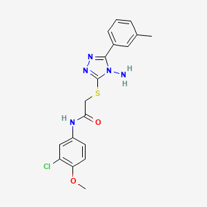 molecular formula C18H18ClN5O2S B12153626 2-[4-amino-5-(3-methylphenyl)(1,2,4-triazol-3-ylthio)]-N-(3-chloro-4-methoxyph enyl)acetamide 