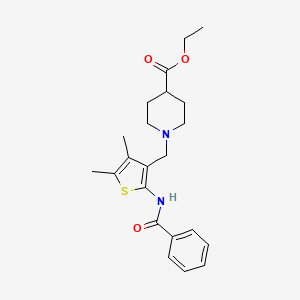 molecular formula C22H28N2O3S B12153631 Ethyl 1-[(2-benzamido-4,5-dimethylthiophen-3-yl)methyl]piperidine-4-carboxylate 