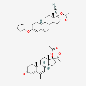 3-(Cyclopentyloxy)-19-norpregna-3,5-dien-20-yn-17-yl acetate--6-methyl-3,20-dioxopregna-4,6-dien-17-yl acetate (1/1)