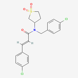 molecular formula C20H19Cl2NO3S B12153754 (2E)-N-(4-chlorobenzyl)-3-(4-chlorophenyl)-N-(1,1-dioxidotetrahydrothiophen-3-yl)prop-2-enamide 