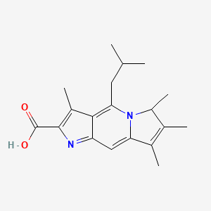 molecular formula C19H24N2O2 B1215376 3,6,7,8-Tetramethyl-4-(2-methylpropyl)-6h-pyrrolo[3,2-f]indolizine-2-carboxylic acid CAS No. 81384-50-1
