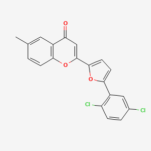 molecular formula C20H12Cl2O3 B12153809 2-[5-(2,5-dichlorophenyl)furan-2-yl]-6-methyl-4H-chromen-4-one 