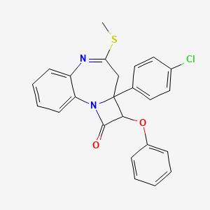 molecular formula C24H19ClN2O2S B1215381 7-(4-Chlorophenyl)-8-phenoxy-4,5-benzo-3-aza-2-nonem CAS No. 85741-29-3