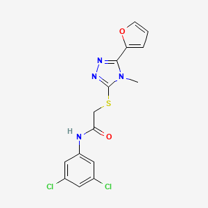 molecular formula C15H12Cl2N4O2S B12153867 N-(3,5-dichlorophenyl)-2-{[5-(furan-2-yl)-4-methyl-4H-1,2,4-triazol-3-yl]sulfanyl}acetamide 