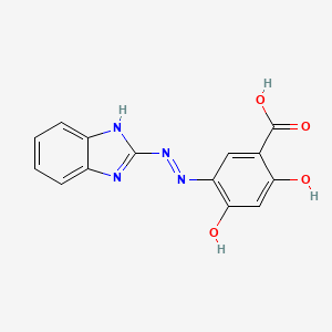 molecular formula C14H10N4O4 B1215391 2,4-Dihydroxy-5-(2-benzimidazolylazo)benzoic acid CAS No. 97420-57-0