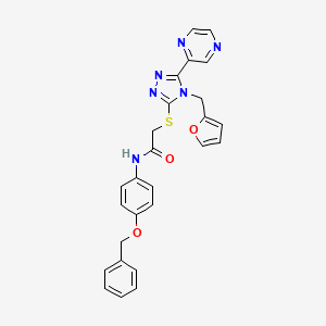 molecular formula C26H22N6O3S B12153946 N-[4-(benzyloxy)phenyl]-2-{[4-(furan-2-ylmethyl)-5-(pyrazin-2-yl)-4H-1,2,4-triazol-3-yl]sulfanyl}acetamide 