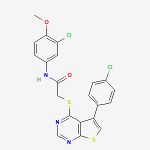 molecular formula C21H15Cl2N3O2S2 B12153970 N-(3-chloro-4-methoxyphenyl)-2-{[5-(4-chlorophenyl)thieno[2,3-d]pyrimidin-4-yl]sulfanyl}acetamide 