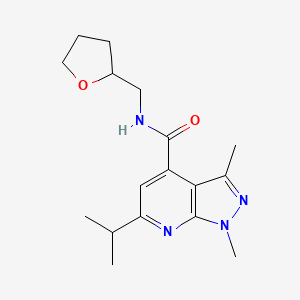 molecular formula C17H24N4O2 B12153990 1,3-dimethyl-6-(propan-2-yl)-N-(tetrahydrofuran-2-ylmethyl)-1H-pyrazolo[3,4-b]pyridine-4-carboxamide 