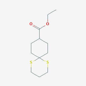 molecular formula C12H20O2S2 B121541 Ethyl 1,5-dithiaspiro[5.5]undecane-9-carboxylate CAS No. 101455-39-4