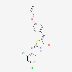 molecular formula C19H14Cl2N2O2S B12154129 (2Z,5Z)-2-[(2,4-dichlorophenyl)imino]-5-[4-(prop-2-en-1-yloxy)benzylidene]-1,3-thiazolidin-4-one 