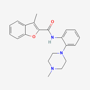 molecular formula C21H23N3O2 B12154134 3-methyl-N-[2-(4-methylpiperazin-1-yl)phenyl]-1-benzofuran-2-carboxamide 