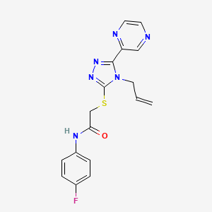 molecular formula C17H15FN6OS B12154226 N-(4-fluorophenyl)-2-{[4-(prop-2-en-1-yl)-5-(pyrazin-2-yl)-4H-1,2,4-triazol-3-yl]sulfanyl}acetamide 