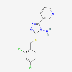 molecular formula C14H11Cl2N5S B12154227 3-[(2,4-Dichlorophenyl)methylthio]-5-(3-pyridyl)-1,2,4-triazole-4-ylamine 