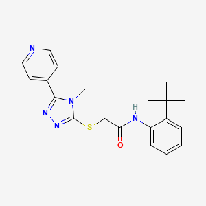 molecular formula C20H23N5OS B12154354 N-(2-tert-butylphenyl)-2-{[4-methyl-5-(pyridin-4-yl)-4H-1,2,4-triazol-3-yl]sulfanyl}acetamide 