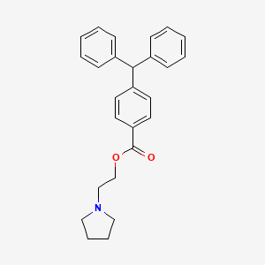 Benzoic acid, 4-(diphenylmethyl)-, 2-(1-pyrrolidinyl)ethyl ester