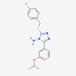 molecular formula C18H19FN4OS B12154585 3-[(4-fluorobenzyl)sulfanyl]-5-[3-(propan-2-yloxy)phenyl]-4H-1,2,4-triazol-4-amine 