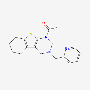 molecular formula C18H21N3OS B12154595 1-[3-(pyridin-2-ylmethyl)-3,4,5,6,7,8-hexahydro[1]benzothieno[2,3-d]pyrimidin-1(2H)-yl]ethanone 
