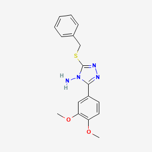 molecular formula C17H18N4O2S B12154597 5-(3,4-Dimethoxyphenyl)-3-(phenylmethylthio)-1,2,4-triazole-4-ylamine 