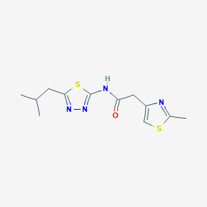 molecular formula C12H16N4OS2 B12154607 N-[5-(2-methylpropyl)-1,3,4-thiadiazol-2-yl]-2-(2-methyl-1,3-thiazol-4-yl)acetamide CAS No. 904805-37-4