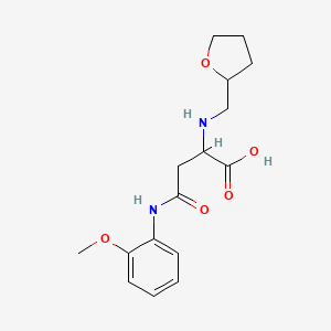 molecular formula C16H22N2O5 B12154615 4-((2-Methoxyphenyl)amino)-4-oxo-2-(((tetrahydrofuran-2-yl)methyl)amino)butanoic acid 