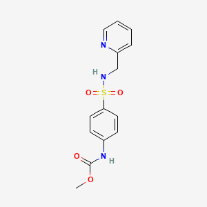 molecular formula C14H15N3O4S B12154628 methyl N-[4-(pyridin-2-ylmethylsulfamoyl)phenyl]carbamate 