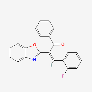 molecular formula C22H14FNO2 B12154694 (2Z)-2-(1,3-benzoxazol-2-yl)-3-(2-fluorophenyl)-1-phenylprop-2-en-1-one 