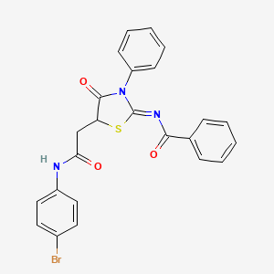 molecular formula C24H18BrN3O3S B12154800 N-[(2Z)-5-{2-[(4-bromophenyl)amino]-2-oxoethyl}-4-oxo-3-phenyl-1,3-thiazolidin-2-ylidene]benzamide 