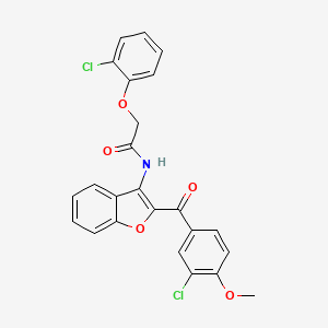 molecular formula C24H17Cl2NO5 B12154943 N-{2-[(3-chloro-4-methoxyphenyl)carbonyl]-1-benzofuran-3-yl}-2-(2-chlorophenoxy)acetamide 