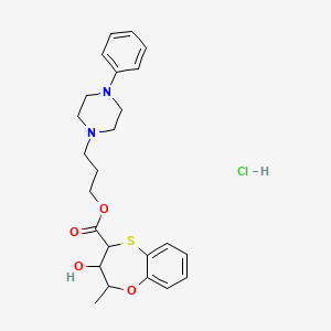 2-Methyl-3-hydroxy-4-(3-(4-phenyl-1-piperazinyl)propyl)-3,4-dihydro-2H-1,5-benzoxathiepin-4-carboxylate hydrochloride