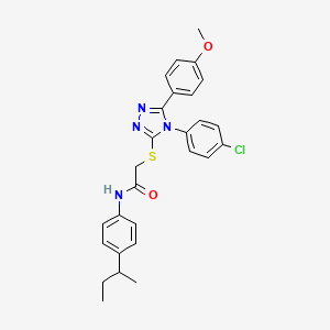 molecular formula C27H27ClN4O2S B12155023 N-[4-(butan-2-yl)phenyl]-2-{[4-(4-chlorophenyl)-5-(4-methoxyphenyl)-4H-1,2,4-triazol-3-yl]sulfanyl}acetamide 