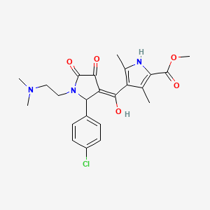 molecular formula C23H26ClN3O5 B12155119 methyl 4-({2-(4-chlorophenyl)-1-[2-(dimethylamino)ethyl]-4-hydroxy-5-oxo-2,5-dihydro-1H-pyrrol-3-yl}carbonyl)-3,5-dimethyl-1H-pyrrole-2-carboxylate 