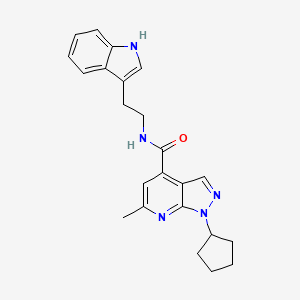 molecular formula C23H25N5O B12155128 1-cyclopentyl-N-[2-(1H-indol-3-yl)ethyl]-6-methyl-1H-pyrazolo[3,4-b]pyridine-4-carboxamide 