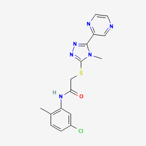 molecular formula C16H15ClN6OS B12155149 N-(5-chloro-2-methylphenyl)-2-{[4-methyl-5-(pyrazin-2-yl)-4H-1,2,4-triazol-3-yl]sulfanyl}acetamide 