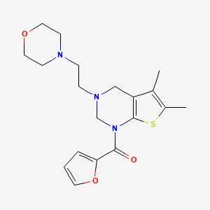 molecular formula C19H25N3O3S B12155179 (5,6-dimethyl-3-(2-morpholinoethyl)-3,4-dihydrothieno[2,3-d]pyrimidin-1(2H)-yl)(furan-2-yl)methanone 