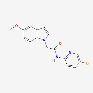 molecular formula C16H14BrN3O2 B12155191 N-(5-bromopyridin-2-yl)-2-(5-methoxy-1H-indol-1-yl)acetamide 