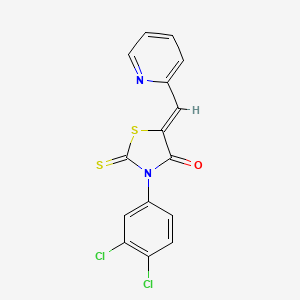 molecular formula C15H8Cl2N2OS2 B12155206 3-(3,4-Dichlorophenyl)-5-(2-pyridylmethylene)-2-thioxo-1,3-thiazolidin-4-one 