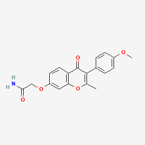 molecular formula C19H17NO5 B12155208 2-{[3-(4-methoxyphenyl)-2-methyl-4-oxo-4H-chromen-7-yl]oxy}acetamide 